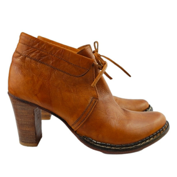 Antik Batik Leather Ankle Boots Sz 40 Fennec Caramel Western Coasta Cowgirl - Picture 3 of 15